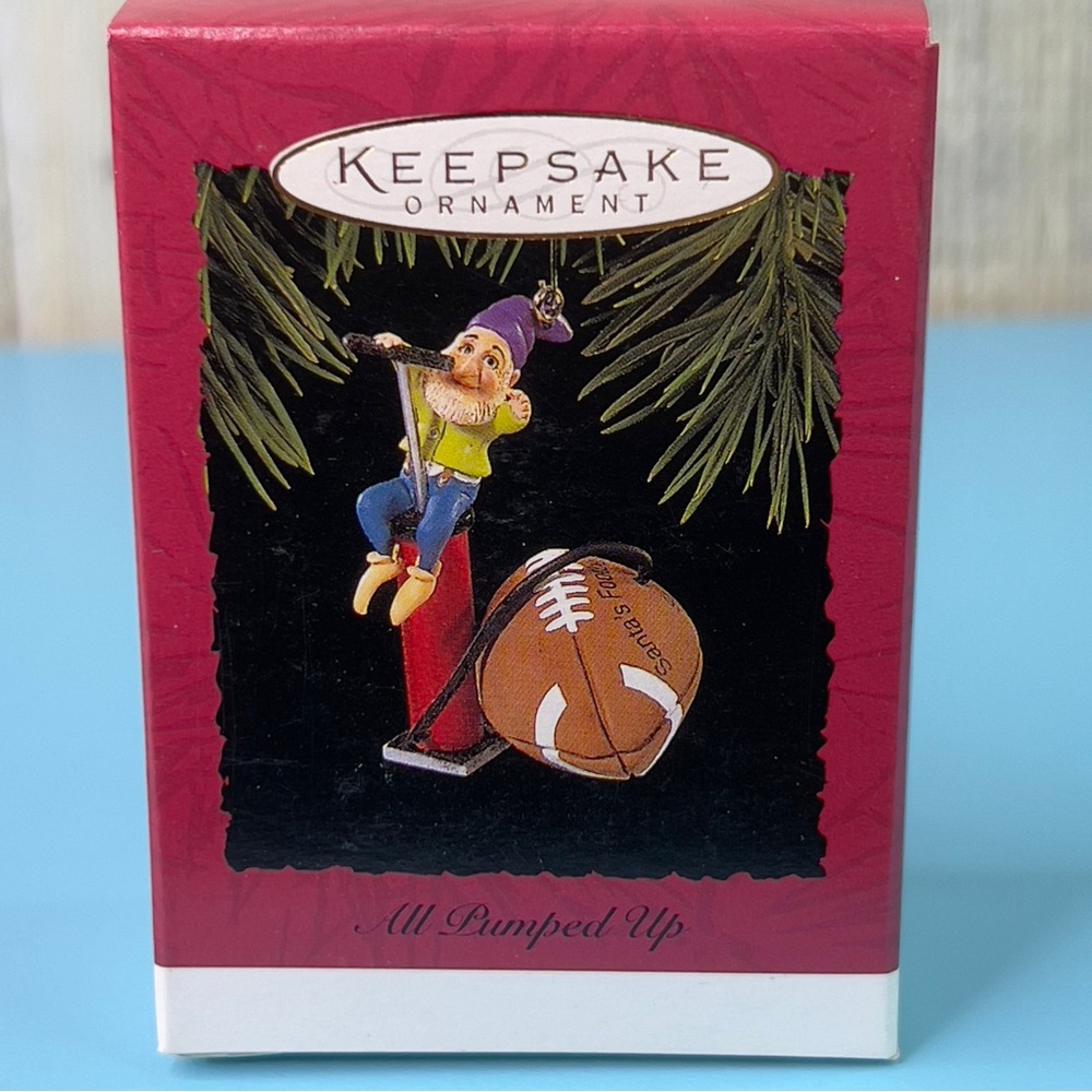 Hallmark Keepsake Ornament 1994 All Pumped Up Elf w/Football Handcrafted Dated